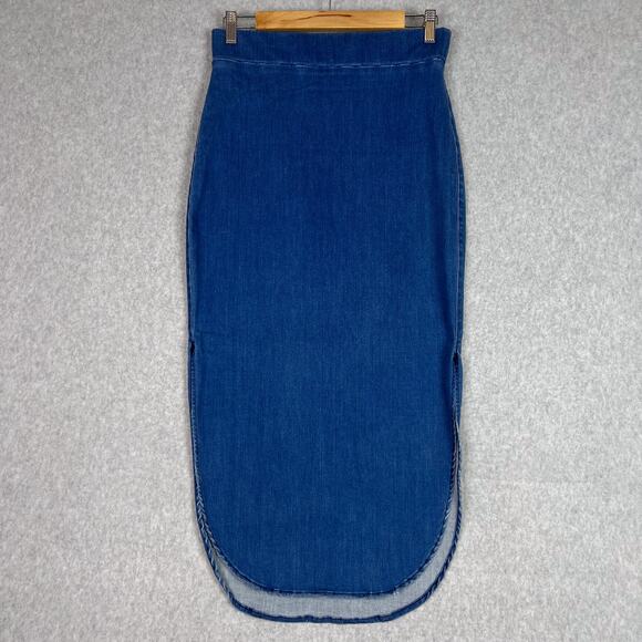 Frank & Eileen Blue Donegal Stretch Denim Skirt Size 4 - Picture 1 of 10